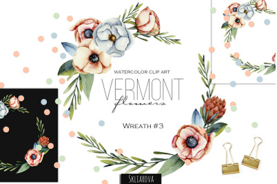 Vermont flowers. Wreath #3.