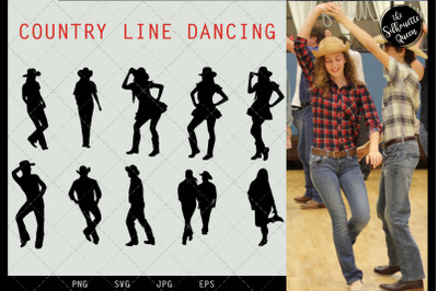 Country Line Dancing svg file, western svg cut file, silhouette studio