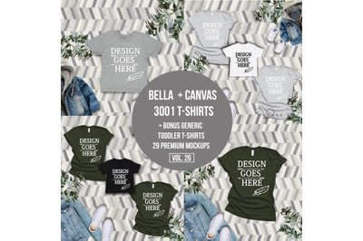 Toddler and Adult T-shirt downloadT-Shirt Mock-up, Bella Canvas Tees/