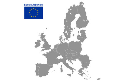 European Union map. EU member countries, europe country location trave