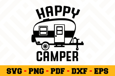 Happy camper SVG, Camping SVG Cut File n058