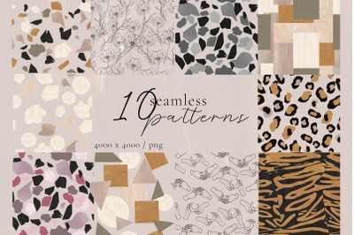 10 seamless abstract patterns