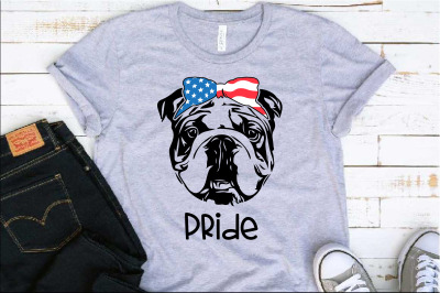 Bulldog Pride USA Bandana mask United States Flag 4th july 1380S