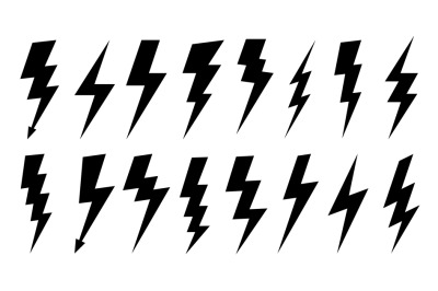 Lightning silhouette. High voltage electrical power symbol&2C; electric l