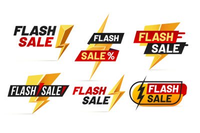 Flash sale. Mega sales lightning badges, best deal lightnings poster a