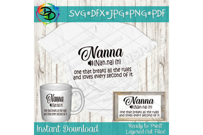 Nana SVG, Breaks all the rules svg, Nana Shirt svg, Nana Noun, Mom svg