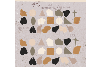 40 png (gouache) and eps geometry figures