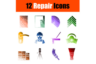 Set of 12 Repair Icons