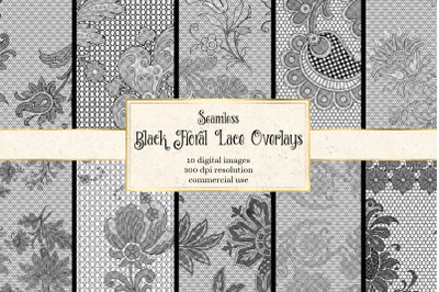 Black Floral Lace Overlays