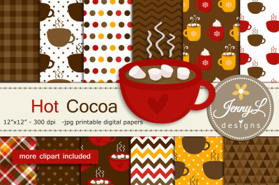 Hot Cocoa Digital Paper and Clipart
