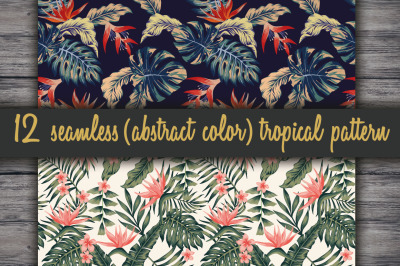 Abstract color seamless tropical vector pattern