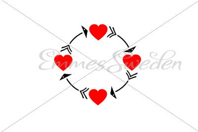 Heart, monogram circle