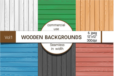 Backgrounds with wooden boards, textures of different colors