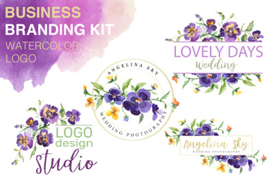 LOGO with violas Watercolor png