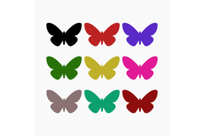 Set of butterflies