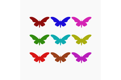 Set of butterflies