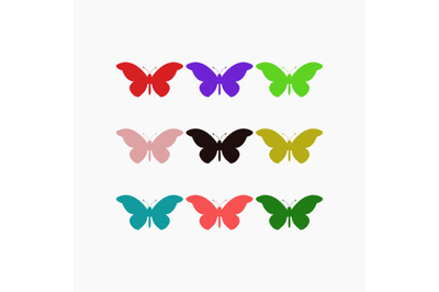 Set of butterflies