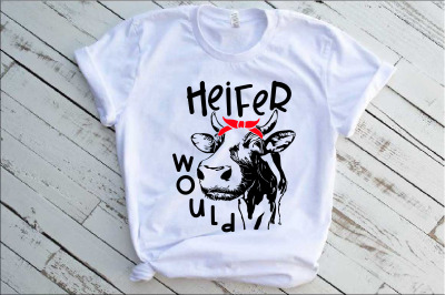 Heifer would SVG png dxf eps jpg Sublimation Cow with Bandana 1382s