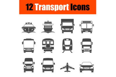 Transportation Icon Set in Front View