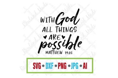 With God All Things Are Possible SVG heart svg
