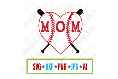 Baseball heart Mom SVG Mother&#039;s Day svg