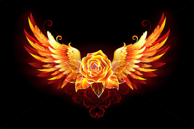 Fire Rose with Wings