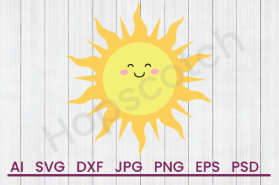 Happy Sun - SVG File, DXF File