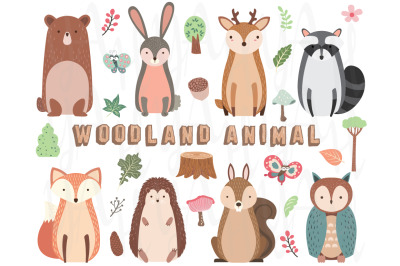 Woodland Animal Elements Set