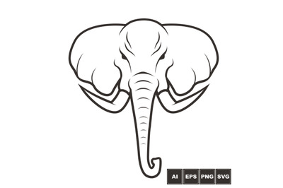 Elephant Head - Vector Illustration