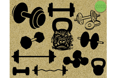 lifting weights svg vector, gym weights clipart, kettlebell