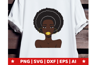 Afro woman SVG - afro woman clipart - black woman vector - black queen