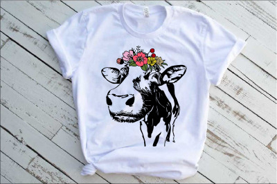 Heifer svg Cow Floral please Bandana crazy Flower Roses svg 1396s