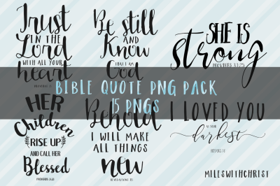 Bible Quote PNG Pack (15 PNGs), Christian PNG