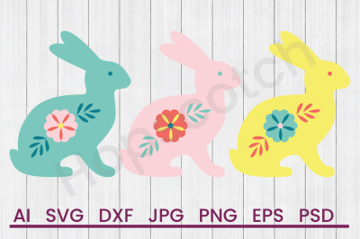 Easter Bunny Border  - SVG File&2C; DXF File