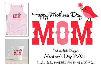 Mothers Day Graphic with Cute Bird