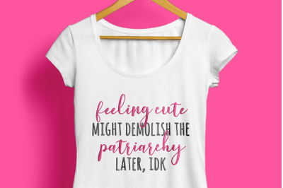 Feeling Cute Patriarchy Smasher | Embroidery