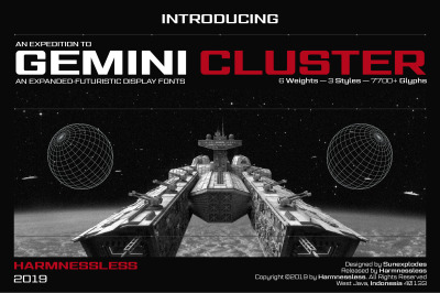 Gemini Cluster - Expanded Display Font Family