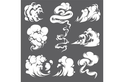 Comic smoke. Clouds steam explosion dust fog smog gas blast dust air t