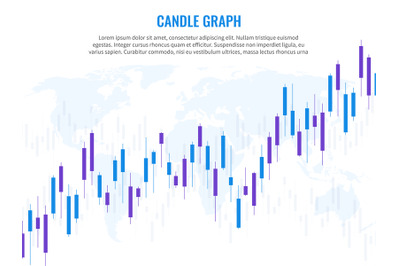 Candle graph. Stock market exchange marketing statistics risk finance