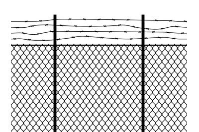 Prison fence. Seamless pattern metal fence wire military wall linkage