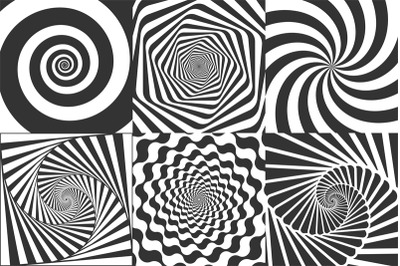 Hypnotic spiral. Swirl hypnotize spirals, vertigo geometric illusion a