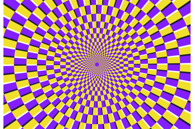 Optical spiral illusion. Magic psychedelic pattern, swirl illusions an