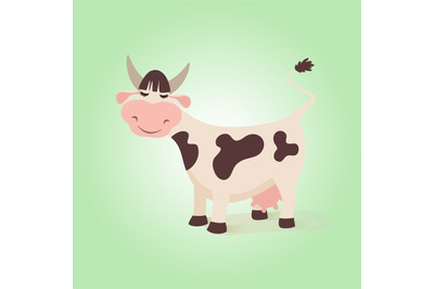 Happy funny cow. Creative illustration farm cute cows with expressions