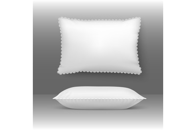 Vector pillows illustration. Cushion elegant white comforter bolster w