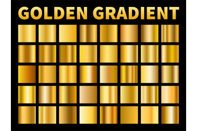 Golden gradients. Gold squares metal gloss gradient swatches, empty me