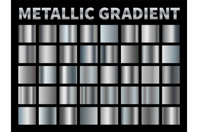 Metallic gradients. Silver foil&2C; grey shiny metal gradient border ribb