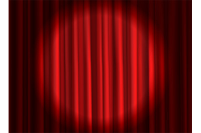 Closed red curtain. Theatrical drapes stage curtains opening ceremony