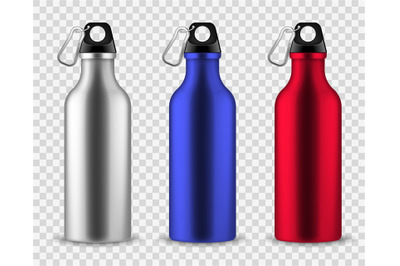 Metal water bottle. Drinking reusable bottles, drink aluminum flask fi