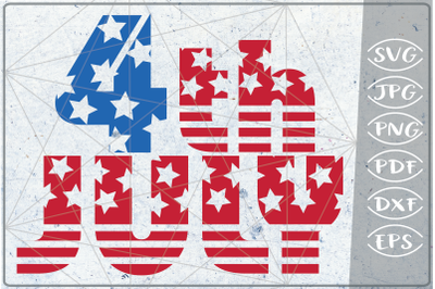 4th of July SVG Independence Day Crafters America Flag Files