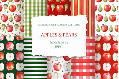 Apples and Pears Seamless Patterns